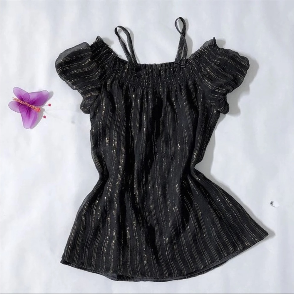 EXPRESS silk shoulderless top blouse, like NEW